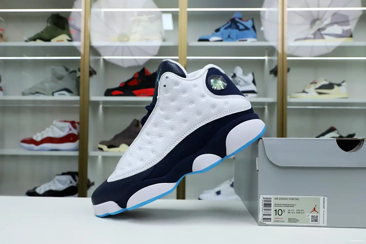 AIR WHITE POWDER 414571-144 13 JORDAN BLUE OBSIDIAN RETRO Kimikick 0612